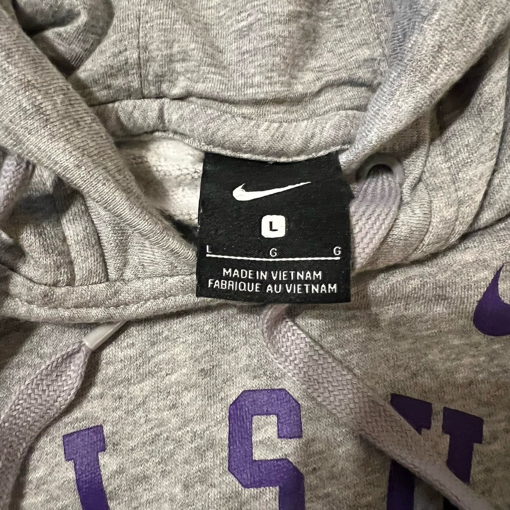 Nike Hoodie Women's Large Gray Pullover Futura LSU Tigers Football Swoosh Logo - Picture 4 of 12